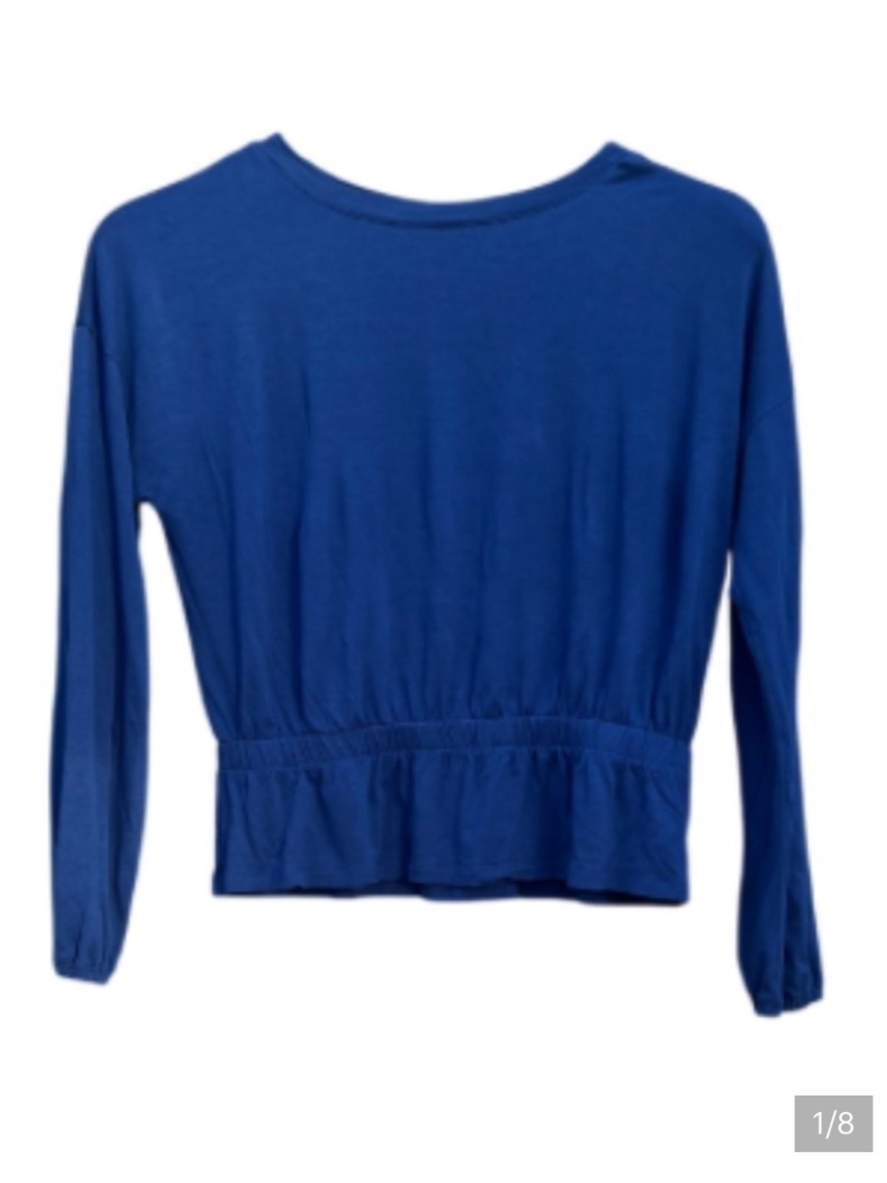Banana Republic Royal Blue Long Sleeve Top elasticated Waist, peplum, Size XS